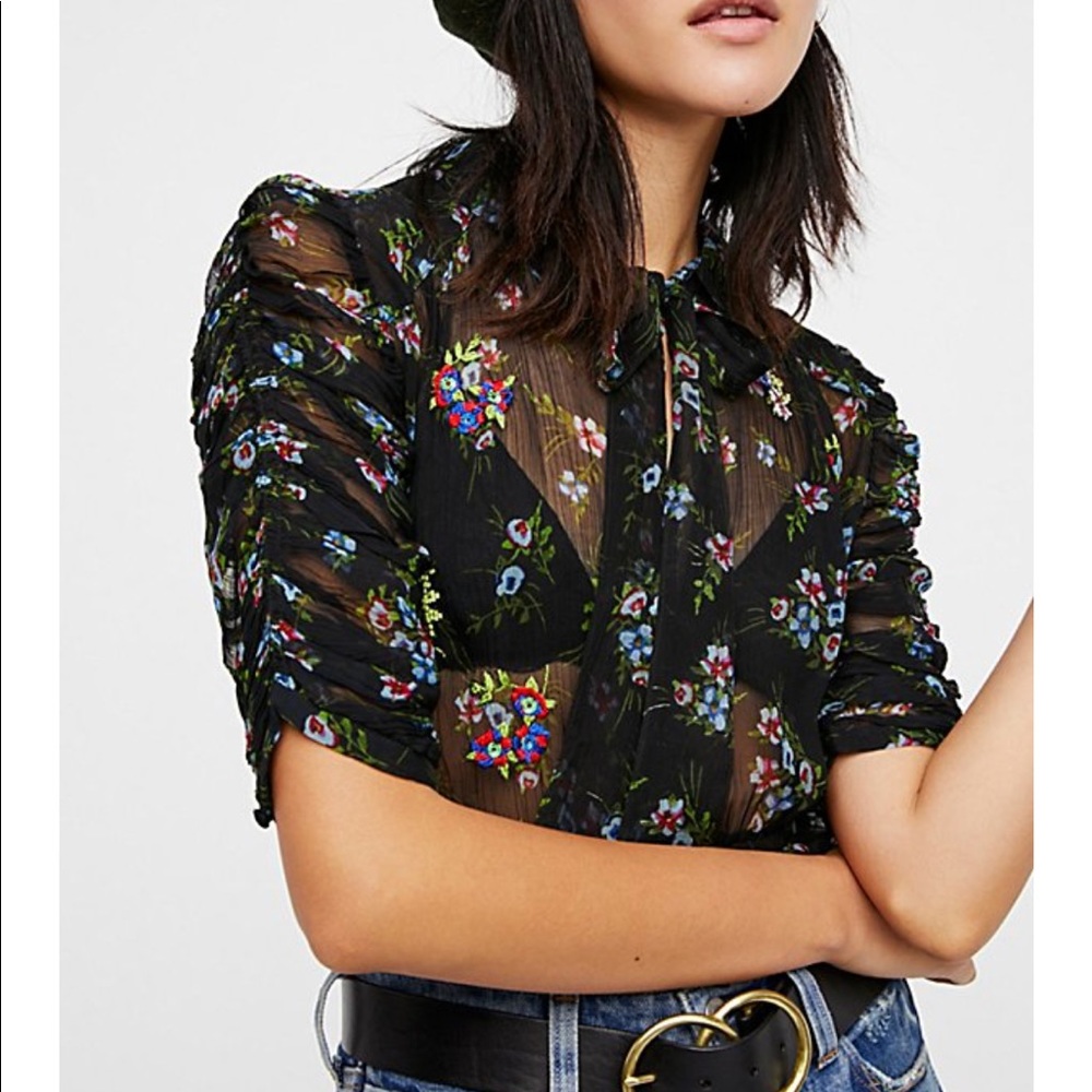 Free People Buttercup Embellished Button Down
